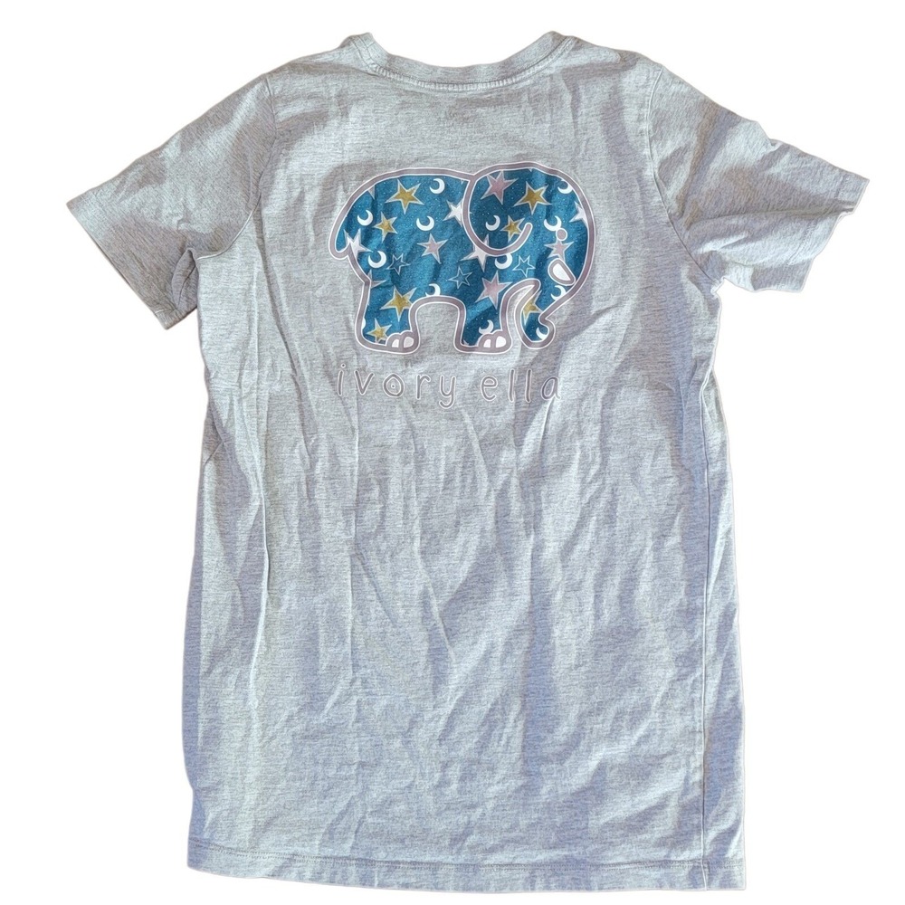 Ivory Ella Unisex‎ Gray Short Sleeve Crew Neck Pockets Pullover T-shirt Size SB